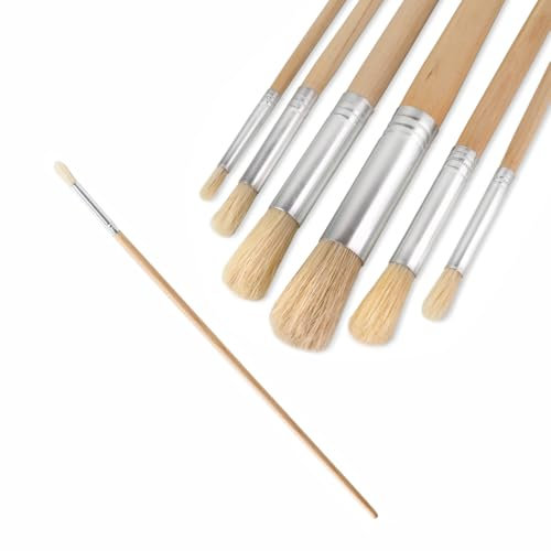 Kleine Pinsel Borstenpinsel Rundpinsel Verschiedene Größen oder Set (6 Stück, 6mm)