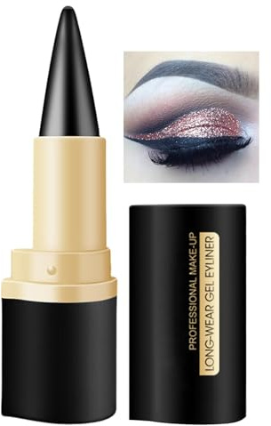 Aykys Long Wear Gel Eyeliner, Lápiz Delineador de Ojos En Barra, Crema de Delineador de Ojos, Lápiz Delineador de Ojos Negro en Gel de Secado Rápido, Waterproof, Larga Duración, No Se Corre