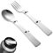 Nogeqi Juego de 2 cucharas plegables de acero inoxidable para taza de yogur, tenedor y cuchara plegable, tenedor y cuchara plegable, cuchara plegable para picnic, viajes, camping