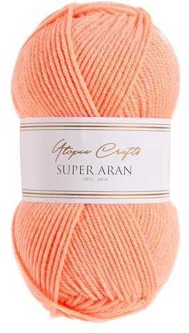 Utopia Crafts Super Aran stick- och virkgarn 100 g (solnedgångsljus)