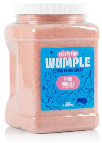 Wumple Pink Vanilla Cotton Candy Floss Sugar – Fine-Grain Floss Sugar Mix for Cotton Candy Machines, Parties, Carnivals & Events - Pack of 1 (61 oz)