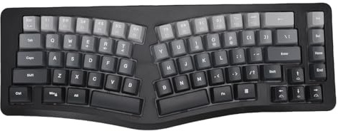 ASHATA USB -trådbunden Ergonomisk Tangentbord, Mekaniskt Speltangentbord med Ergonomisk Design Split Tangentlayout 69 Nycklar RGB Backbelysta 7 Färger V -formad 166 ° Vinkel USB