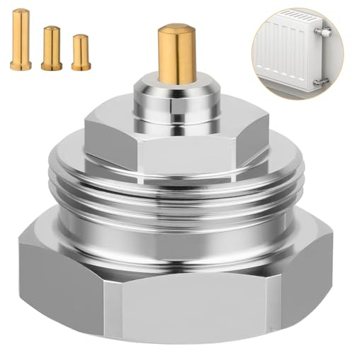 WAIZHIUA Adaptador de válvula de radiador, adaptador de radiador M30 x 1,0 a M30 x 1,5, compatible con válvulas Oventrop 1011445, adaptador de rosca para termostatos/válvulas de calefacción