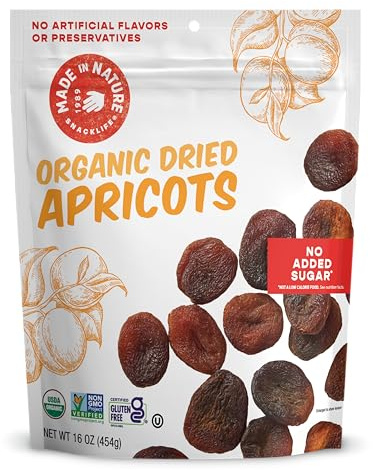 Made In Nature Organic Dried Apricots, 16 Ounce (Pack of 1) – Vegan Snack, Non-GMO, Unsulfured, Gluten Free, Kosher