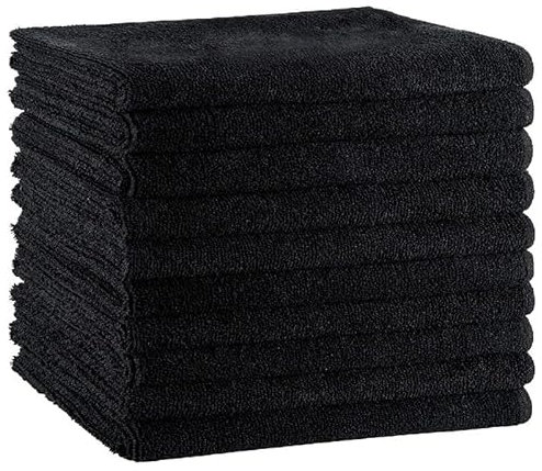 10 schwarze Mikrofaser-Handtücher für Friseursalon – Ultra saugfähig, weich und strapazierfähig – 50 x 80 cm – schnell trocknend für Haare