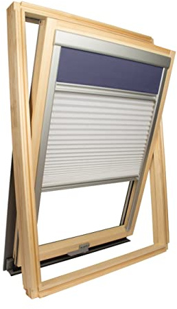 Avosdim, Rollo für Dachfenster ähnlich und Vélux-kompatibel, Duo Verdunkelung und Dimmer, für 606, WeiÃŸ - Anthrazitgrau