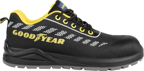 Goodyear S1P nummer 45 metallfria svarta och gula skyddsskor