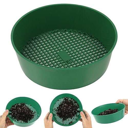 SMELEYOU Setaccio da Giardino per Terreno E Pietre Rotonde Setaccio di Giardinaggio Setaccia Setaccio di Terreno Forte con Bordo Lessuto per Una Facile Manipolazione del Giardino (Verde)