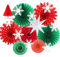 Weihnachten Dekoration Papier Fächer Schneeflocke Rot Grün Weihnachtsfeier Dekorationen Weihnachtskugel Papier Papiersterne Weiß für Weihnachtsfeier Deko Hochzeit Neujahr Winter Party Dekoration