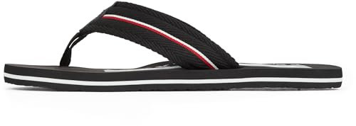 Tommy Hilfiger Herren Flip Flops Corporate Beach Sandal Zehentrenner, Schwarz (Black), 45