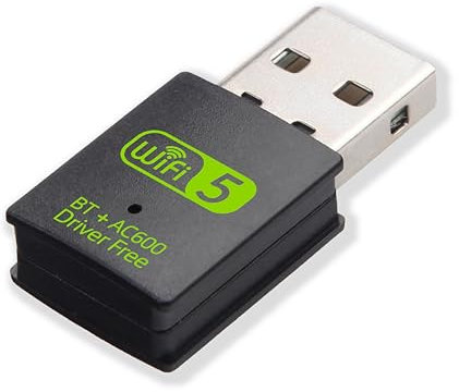 WiFi USB para Pc - 433 Mbit/S 5GHZ， 150 Mbit/S 2,4GHZ， Compatible con Windows 11/10 / 8.1/8 / 7 / XP, Sin Necesidad De Instalar El Controlador, con Función Bluetooth