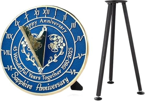 ANTIQUEMEDIEVAL 45:e safir bröllop solur med stativ 2025 present till trädgård