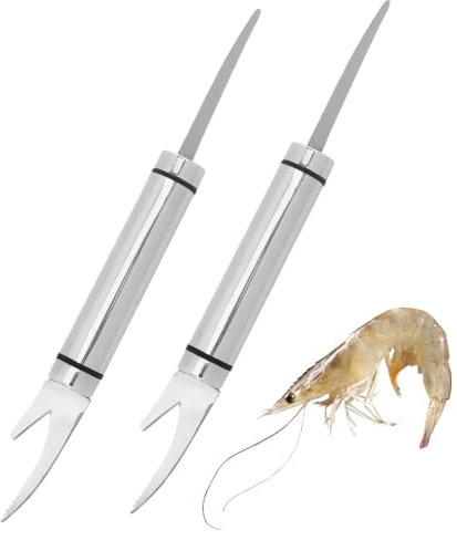 2 Pièces Shrimp Line Knife, Éplucheur De Crevettes, Couteaux Multifonctionnels pour Crevettes, Outil D'éPluchage D'éPlucheur De Crevettes En Acier Inoxydable