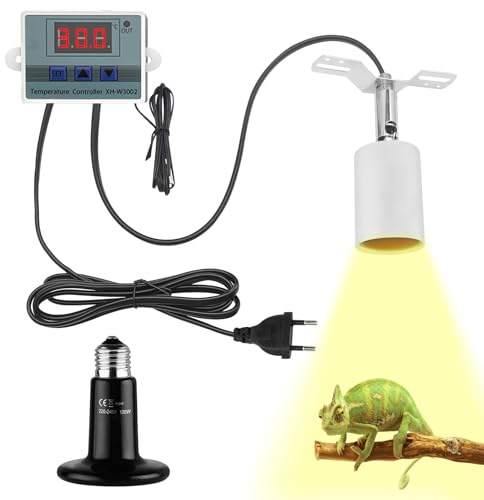 GOEDCH - Lámpara calefactora para reptiles: lámpara calefactora de cerámica negra, lámpara calefactora para tortugas, calefacción para terrarios, serpientes, tortugas, lagartos, camaleones
