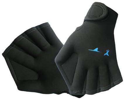 Lot de 2 gants de natation résistants à l'eau, gants élastiques pour la natation pour adultes et enfants