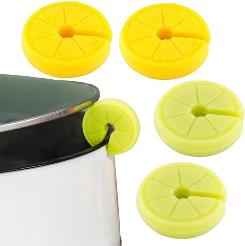 Juego de 4 elevadores de tapa de silicona, para ollas de cocina, para proteger la olla de la cocción, protección contra sobrecocción para ollas (color 1)