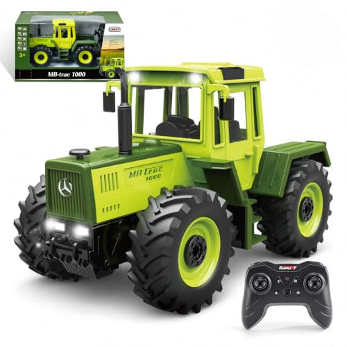 Fjärrstyrd traktorleksak från 3 år Mercedes-Benz MB-trac 1000 | Leksakstraktor fjärrstyrd, barntraktor, bondgårdsleksak från 3 år, gåva för barn pojkar från 3 4 5 6 7 8 år