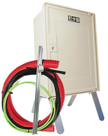 Carré Rouge - Coffret Compteur de Chantier Monophasé 15/45A, Pack 3m, 1 Prise - Compatible Raccordement ENEDIS, Étanche, Fabrication Française - 49 x 35 x 20 cm