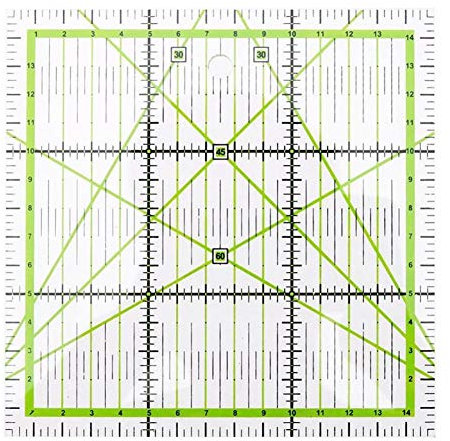 Benoon Quadratisches Patchwork Schneider Tuch Schneiden Quilten Lineal DIY Handgemachtes Messnähwerkzeug, Nählineal 15cm X 15cm