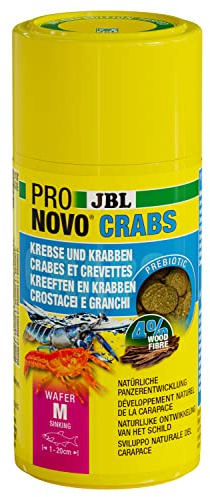 JBL PRONOVO CRABS WAFER, Aliment de Base pour Écrevisses, Crabes et Crevettes géantes de 1-20 cm, Pastilles pour Écrevisses, taille M, 100 ml