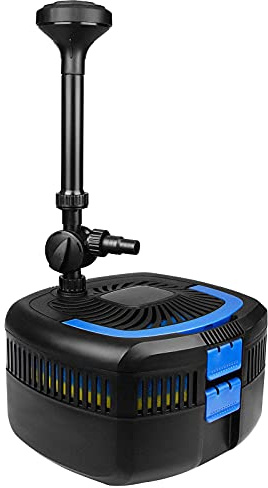 ANBULL 1370GPH Pond Filter Pump, 110V/57W All-in-one Fountain Kit, Variable Frequency Water Pump with 13W UV-C, High Efficiency Filter Water Pump for Outdoor Ponds up to 2113 Gallons