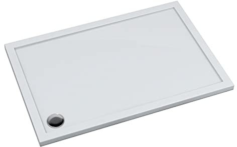 Sellon24® Plato de ducha acrílico superplano para pegar directamente, altura de montaje 4,5/5/5,5 cm (80 x 150 x 5)