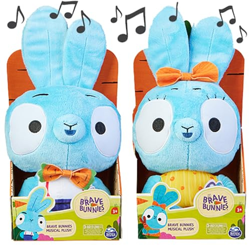 Brave Bunnies Interaktiver Feature Plüsch, mit Musik und Geräuscheffekten, ca. 35-38cm große Stofftierfiguren, Spielzeug für Kinder ab 3 Jahren, Zufallsauswahl, einzeln verkäuflich (nicht im Set)