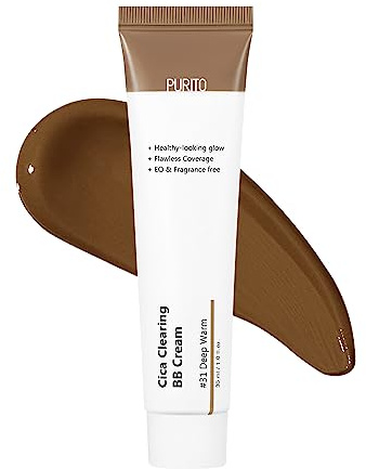 PURITO, Cica Clearing BB Cream, #31 Deep Warm, 1 fl.oz / 30ml, Vegan bb cream, foundation, cruelty free
