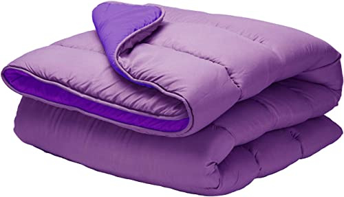 various Colcha Multiuso Bicolor, Fibra 120 gr Colcha Verano Reversible Transpirable Rellno Fibra Hueca siliconada válido para Cama de 90/105 cm,Tamaño 200 x 270 cm Color Malva y Lila