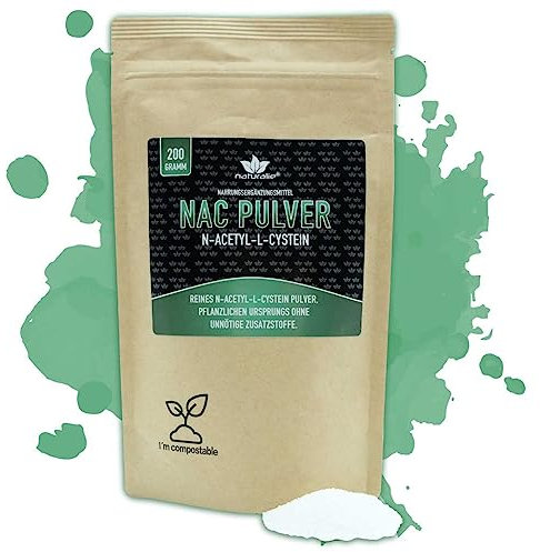 naturalie® | N-Acetyl-L-Cystein (NAC) Pulver | 200 Gramm im Papierbeutel | hochreine Fermentation aus Mais | 100% NAC-Pulver ohne Zusätze | vegan und laborgeprüft