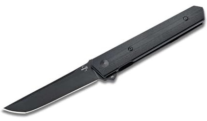 BÖKER PLUS® Kwaiken American Tanto - Flipper Messer mit D2 Tanto Klinge - Profi Gentleman Folder schwarz mit Clip - Einhand Taschenmesser mit G10 Griff - taktisches 1 Hand EDC Klappmesser mit Etui