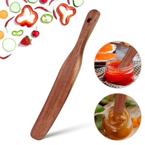 cobee stekspade trä, 26 cm spårspatel omrörningspatel robust teak för surdeg start matlagning bröddeg visp surdegspatel grytskrapa spatel omrörare spatel spårmixer