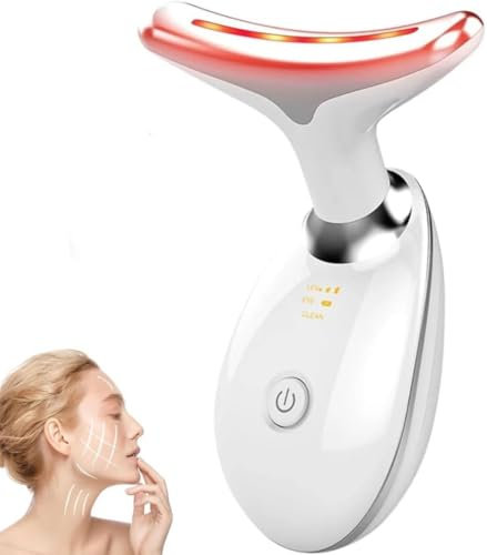 Massager, 7 LED Facial Sculptor, Electric Massager, Firming Wrinkle Removal Tool for Face and Neck, Face Sculpting Device Tool for Women Girls (White)