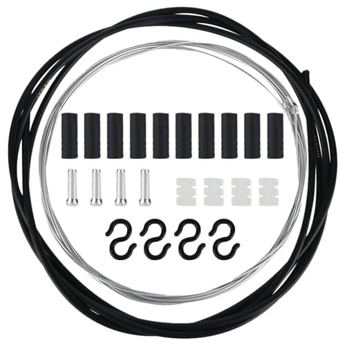 bssmmai Fahrrad Bremszuge Set, Bremszug Set für Fahrrad für Fahrrad-Vorderradbremse und Hinterradbremse, Handbremsseil Endkappen S-Haken für Mountainbike Rennrad Fahrrad