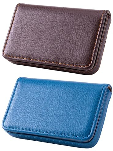Scatola Di Biglietti Da Visita In 2 Parti, Borsa Per Carte Per Visto In Pelle Pu, Scatola Di Stoccaggio Di Carte Quadrate, Forniture Per Ufficio (Con Scatti Magnetici).