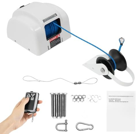 DAOHHFO Elektrische Ankerwinde 45LBS 12V Salzwasser Anker Seilwinde Winde mit Fernbedienung 30M Elektrische Marine Salzwasser Bootswinde für Anker, 21.3m/min