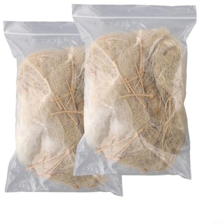 Paquete de 2 suministros de anidación para pájaros diseñados para periquitos, pinzones, loros, colibríes y especies de aves silvestres con mezcla de algodón natural