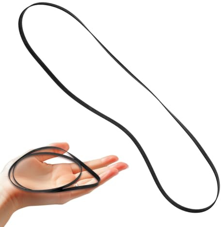 SOLUSTRE Correa de Goma Negra para Tocadiscos, Accesorio de Repuesto para Fonógrafo, Tamaño 49 Cm, Flexible y Compacta, Compatible Reproductor de Vinilos y Grabadoras Domésticas