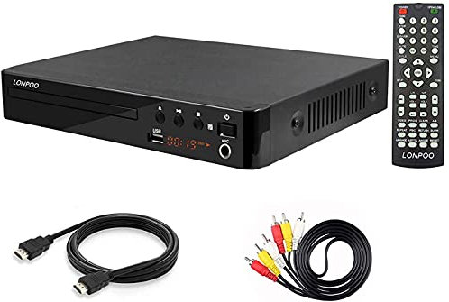 LP-099 Reproductor de DVD (Full HD 1080P, HDMI Output, Entrada USB, Multi Region Code Zone Gratis) Compatible con JPEG y MP3