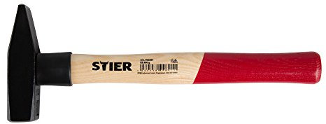 STIER Schlosserhammer Robust, 800 g, ausgestattet mit Stielschutz nach DIN 1041, Eschenstiel für Langlebigkeit, hohe Qualität für professionelle Anwendungen, ideal als Abrisshammer