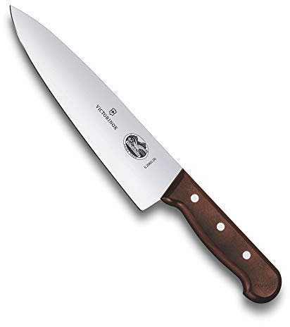 Victorinox Wood, Tranchiermesser, Küchenmesser, Gerader Schliff, Extra Scharfe Klinge, Rostfreier Stahl, Holzgriff
