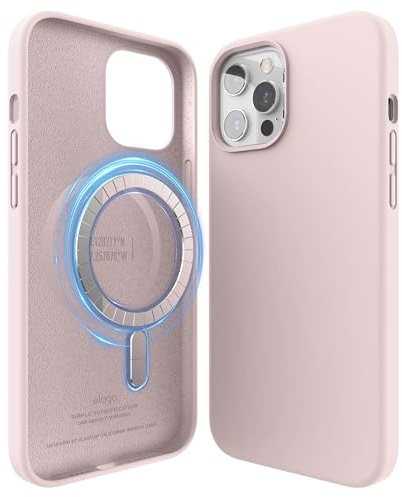 elago Magnetic Silikon-Hülle Case Kompatibel mit iPhone 12 und Kompatibel mit iPhone 12 Pro 6,1 Zoll - Eingebaute Magnete, Kompatibel mit MagSafe Zubehör (Rosa)