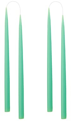 Kunstindustrien® Tapered Candles, Made in Denmark, 42 Colours Available, Dripless & Smokeless Dinner Candles, Candles Long Burning 15 Hours, Unscented Candle Gift Set, 4pcs. 2.2 x 35cm (Mint Green)