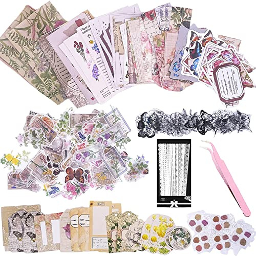 290 Pièces Ensemble d'Autocollants Vintage Washi Autocollants Autocollants Scrapbooking Autocollants Esthétiques Mignons Autocollants Décoratifs Rétro pour DIY Scrapbook - Citations de Montagne