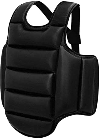 harayaa Karate Guard Chest Adjustable Shield Protection Pad Rib Shield Equipment Mma Taekwondo Protector Vest for Adults Kids, Martial Arts, Sanda, Black L