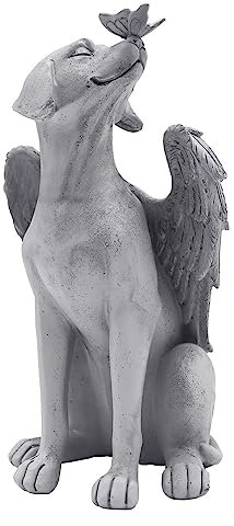 NICEYEA Statue d'ange chien chat statue de chien décoration de jardin statue animal de compagnie monument funéraire marqueur hommage statue résine décoration funéraire statue commémorative statue