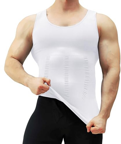 MEETYOO Kompression Tank Top Herren, Shapewear Ärmelloses Muskelshirts Gym Sport Unterhemd Männer T Shirt Bodybuilding Workout Body Shaper Oberteil