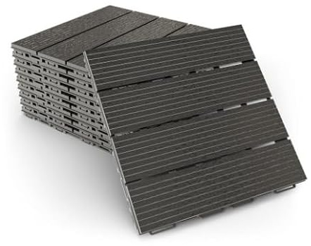 TRANS - PAL Composite Decking Tiles | Patio, Balcony, Concrete, Hot Tub Deck Tiles | 30x30cm Square Connect Flooring | Easy Installation | Low Maintenance | Great Drainage I (Set of 40 Tiles 3m²)