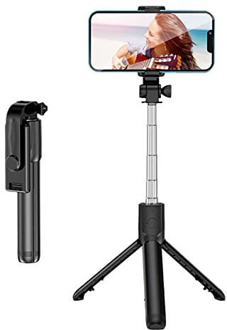 Live Video Telefon Stativ, Rostfritt Stål Selfie Stick Tripod Bärbar Fällbar Selfie Stång Stativ För Selfie-Stång För