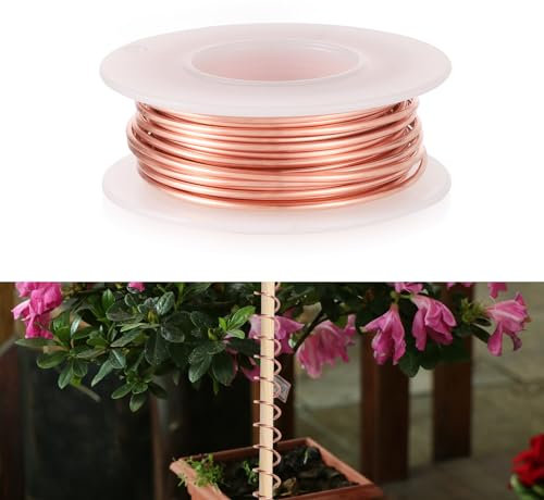 lasuroa 5m Fil Cuivre Jardinage pour Électroculture, 99,9% Pur Calibre 16 Souple Fil Cuivre pour Jardin Culture de Plantes et de Légumes